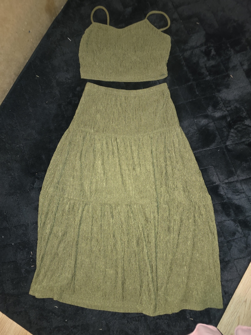 No Boundaries Olive Green Maxi Two-Piece Dress
